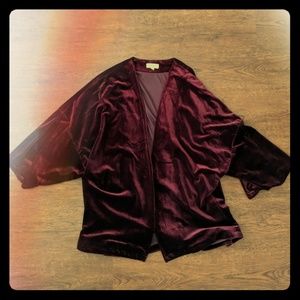 Umgee Velvet Open Cardigan
